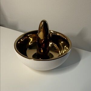 Gold and White Ring Holder Dish